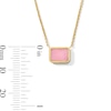 Baguette-Cut Pink Opal Sideways Necklace in 10K Gold - 17”