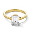 Thumbnail Image 1 of Emerald-Cut White Lab-Created Sapphire Solitaire Ring in 10K Gold