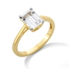 Thumbnail Image 3 of Emerald-Cut White Lab-Created Sapphire Solitaire Ring in 10K Gold