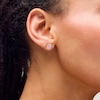 Baguette-Cut Pink Opal Stud Earrings in 10K Gold