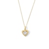 5.0mm White Lab-Created Sapphire Solitaire Heart Frame Pendant in 10K Gold