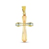 Flared Cross Necklace Charm in Hollow 14K Tri-Tone Gold