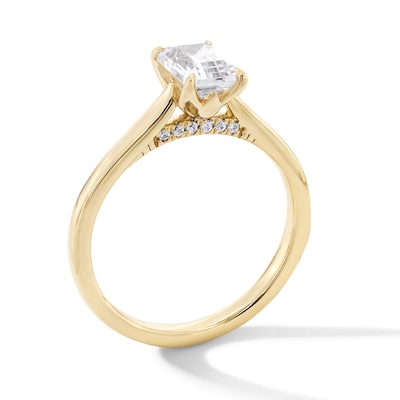 1.06 CT. T.W. Emerald-Cut Canadian Certified Centre Diamond Solitaire Engagement Ring in 18K Gold (I/SI2)