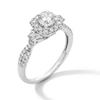 Thumbnail Image 3 of 1.00 CT. T.W. Certified Lab-Created Diamond Cushion Frame Twist Shank Engagement Ring in 10K White Gold (F/SI2)