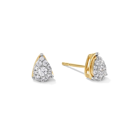 0.30 CT. T.W. Pear-Shaped Multi-Diamond Stud Earrings in 10K Gold