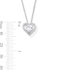 6.0mm Heart-Shaped White Lab-Created Sapphire Frame Pendant in Sterling Silver