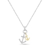 Thumbnail Image 1 of 0.085 CT. T.W. Diamond Anchors Double Charm Pendant in 10K Two-Tone Gold