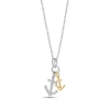 Thumbnail Image 2 of 0.085 CT. T.W. Diamond Anchors Double Charm Pendant in 10K Two-Tone Gold