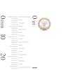 Child’s 4.0mm Button Freshwater Cultured Pearl and Cubic Zirconia Frame Stud Earrings in Solid 14K Gold