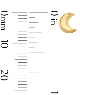 Child’s Crescent Moon Stud Earrings in Solid 14K Gold