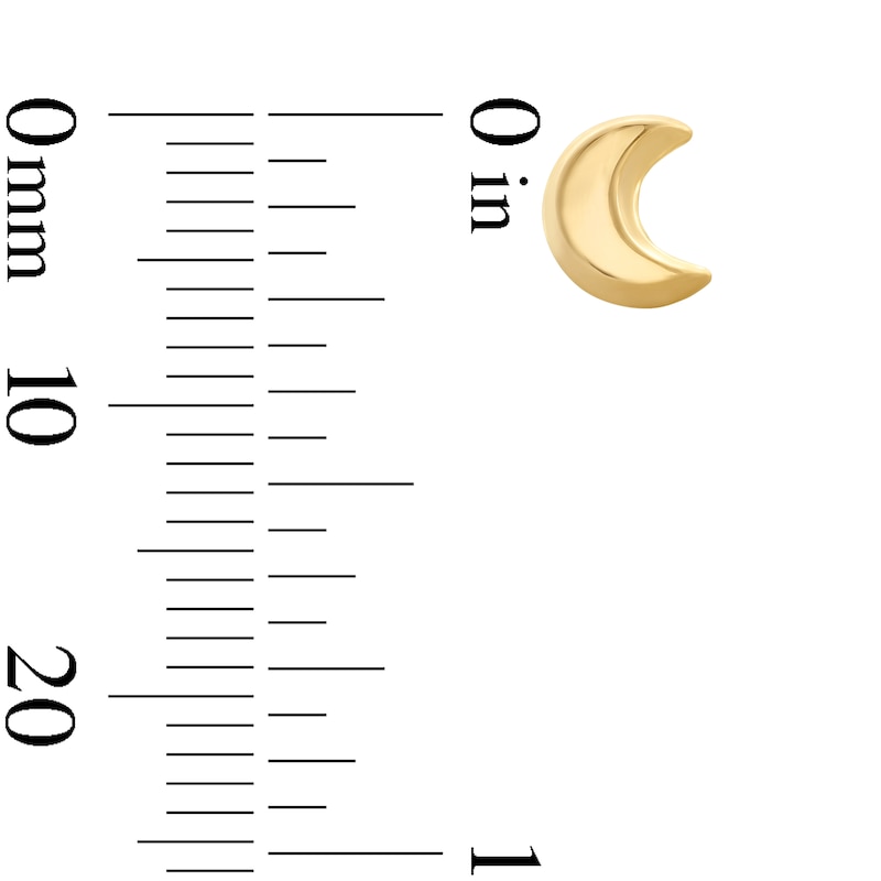 Child’s Crescent Moon Stud Earrings in Solid 14K Gold