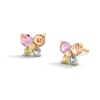 Child’s Multi-Coloured Cubic Zirconia Butterfly Stud Earrings in Solid 14K Gold