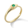 Thumbnail Image 2 of Emerald and Diamond Accent Textured Snake Ring in 10K Gold