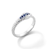 Blue Sapphire and Diamond Accent Textured Snake Ring in 10K White Gold