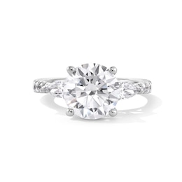 Emmy London 3.75 CT. T.W. Certified Lab-Created Diamond Collar Engagement Ring in 18K White Gold (F/VS2)