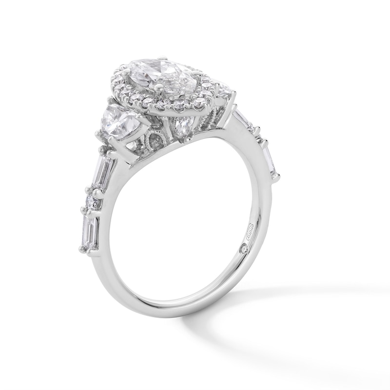 Main Image 3 of Emmy London 2.30 CT. T.W. Marquise-Cut Certified Lab-Created Diamond Frame Engagement Ring in 18K White Gold (F/VS2)