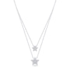 0.18 CT. T.W. Diamond Stars Double Strand Necklace in Sterling Silver