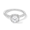 Thumbnail Image 1 of 1.50 CT. T.W. Certified Lab-Created Diamond Cushion Frame Engagement Ring in 14K White Gold (F/VS2)