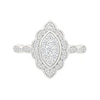 0.45 CT. T.W. Marquise-Shaped Multi-Diamond Flower Frame Scallop Shank Bridal Set in 10K Gold