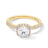 Thumbnail Image 1 of 1.50 CT. T.W. Certified Lab-Created Diamond Cushion Frame Engagement Ring in 14K Gold (F/VS2)