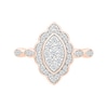 0.45 CT. T.W. Marquise-Shaped Multi-Diamond Flower Frame Scallop Shank Bridal Set in 10K Rose Gold