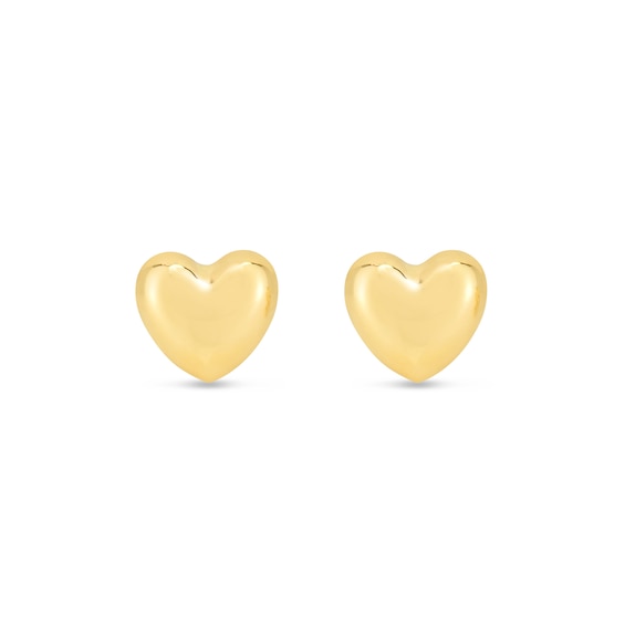 Polished Heart Stud Earrings in 14K Gold