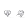 Thumbnail Image 1 of 5.0mm Heart-Shaped White Lab-Created Sapphire Frame Stud Earrings in Sterling Silver