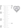 Thumbnail Image 3 of 5.0mm Heart-Shaped White Lab-Created Sapphire Frame Stud Earrings in Sterling Silver