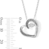 Thumbnail Image 2 of Unstoppable Love™ 0.10 CT. T.W. Black and White Diamond Tilted Heart Pendant in Sterling Silver