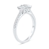 1.25 CT. T.W. Oval and Emerald-Cut Certified Lab-Created Diamond Engagement Ring in 14K Gold (F/VS2