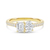 Thumbnail Image 4 of 1.25 CT. T.W. Oval and Emerald-Cut Certified Lab-Created Diamond Engagement Ring in 14K Gold (F/VS2)