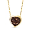 Thumbnail Image 1 of Godiva x Le Vian® Heart-Shaped Chocolate Quartz® and 0.06 CT. T.W. Nude Diamond™ Pendant in 14K Honey Gold™ - 19&quot;