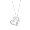 Thumbnail Image 1 of 1.00 CT. T.W. Diamond Tilted Double Heart Pendant in Sterling Silver