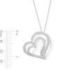 Thumbnail Image 2 of 1.00 CT. T.W. Diamond Tilted Double Heart Pendant in Sterling Silver