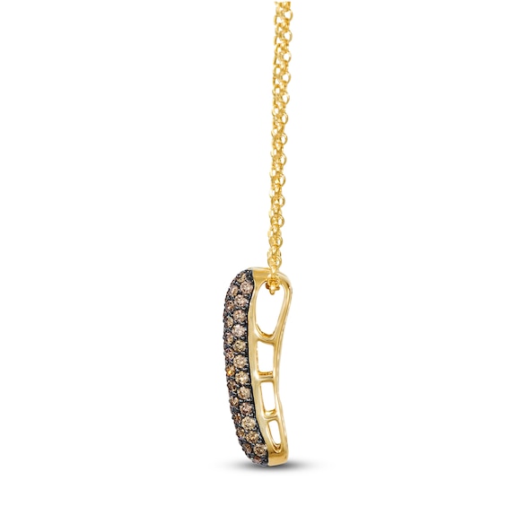 Le Vian® 0.58 CT. T.W. Chocolate Diamond® Rimmed Pendant in 14K Honey Gold™ - 19”