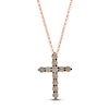 Le Vian® 1.18 CT. T.W. Chocolate Diamond® Cross Pendant in 14K Strawberry Gold® - 19”