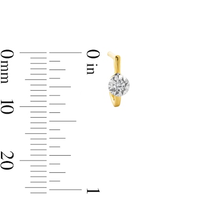 0.19 CT. T.W. Diamond Miracle Solitaire Three Pair Earrings Set in Sterling Silver and 14K Gold Plate