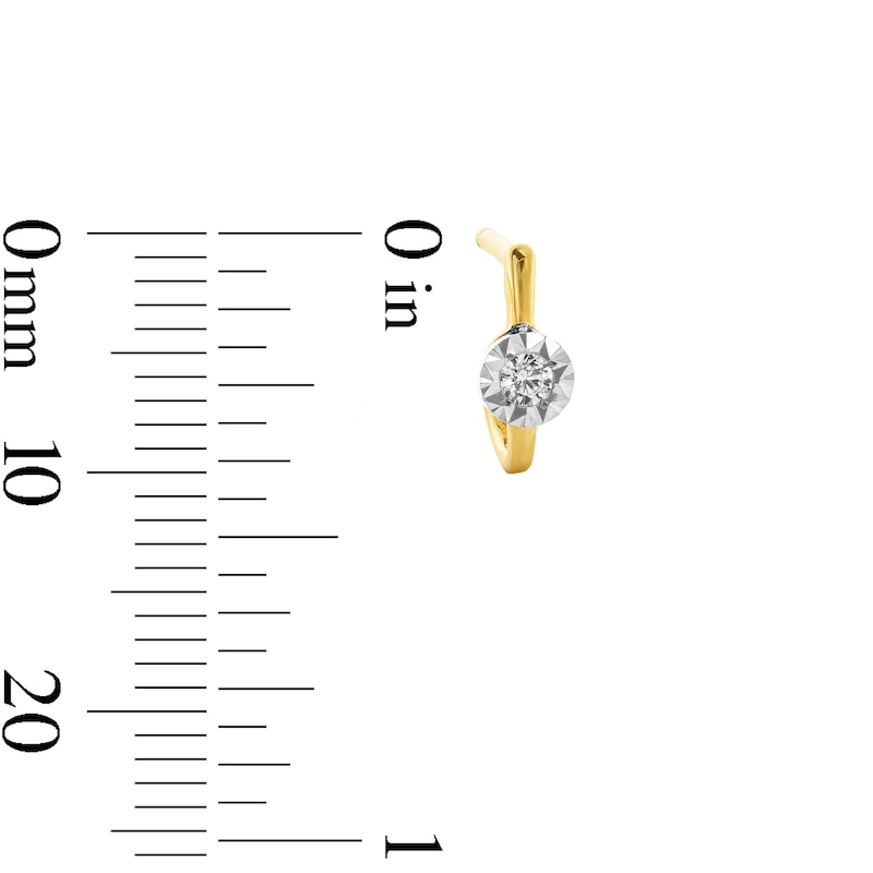 0.19 CT. T.W. Diamond Miracle Solitaire Three Pair Earrings Set in Sterling Silver and 14K Gold Plate