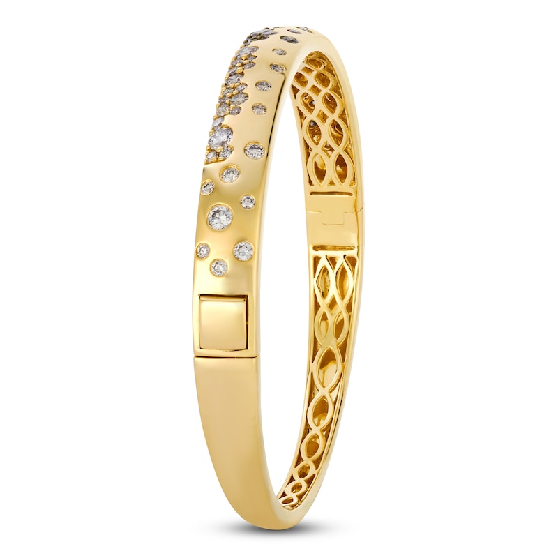 Main Image 3 of Le Vian® 1.80 CT. T.W. Chocolate Ombré® Diamond Scatter Bangle in 14K Honey Gold™ - 6.75&quot;