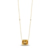 Le Vian® Emerald-Cut Cinnamon Citrine® and 0.29 CT. T.W. Nude Diamond™ Frame Necklace in 14K Honey Gold™ - 19”