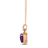 Thumbnail Image 2 of Le Vian® Heart-Shaped Grape Amethyst™ and 0.29 CT. T.W. Diamond Frame Pendant in 14K Strawberry Gold®