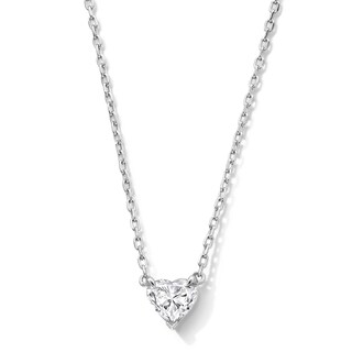 0.50 CT. Heart-Shaped Certified Lab-Created Diamond Solitaire Necklace in Sterling Silver (F/SI2) - 18.27”