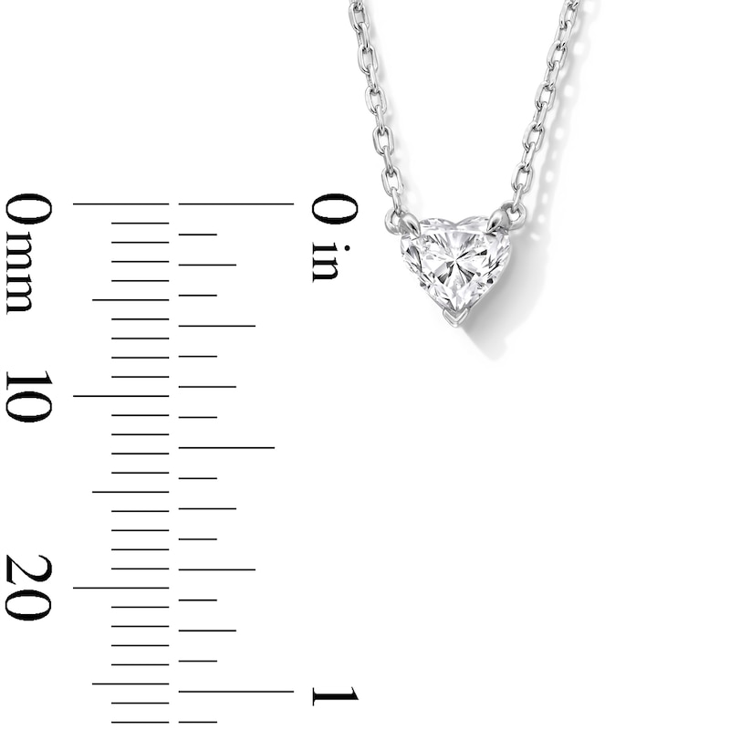 Main Image 3 of 0.50 CT. Heart-Shaped Certified Lab-Created Diamond Solitaire Necklace in Sterling Silver (F/SI2) - 18.27”