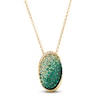 Thumbnail Image 1 of Le Vian® Emerald Ombré® and 0.05 CT. T.W. Nude Diamond™ Frame Pendant in 14K Honey Gold™ - 19”