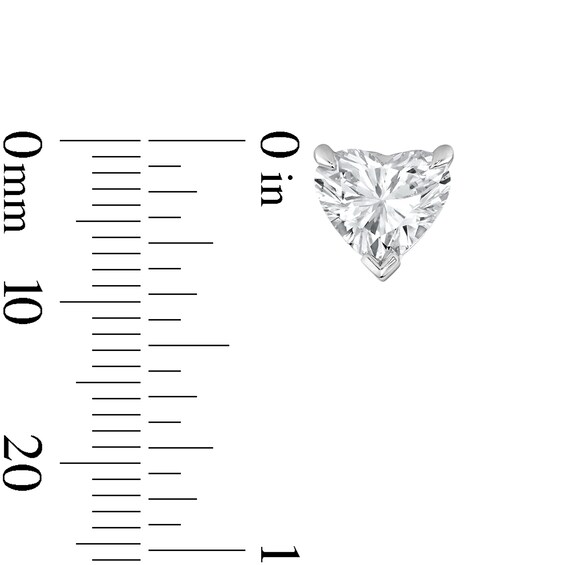 1.00 CT. T.W. Heart-Shaped Certified Lab-Created Diamond Solitaire Stud Earrings in Sterling Silver (F/SI2)