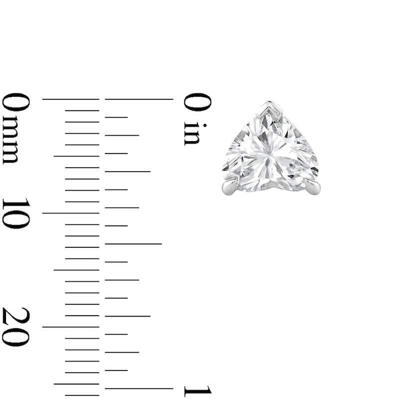 Main Image 3 of 1.00 CT. T.W. Heart-Shaped Certified Lab-Created Diamond Solitaire Stud Earrings in Sterling Silver (F/SI2)