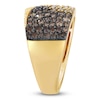 Thumbnail Image 3 of Le Vian® 0.95 CT. T.W. Chocolate Ombré® Diamond Textured Ring in 14K Honey Gold™ - Size 7