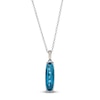 Le Vian® Barrel-Shaped Deep Sea Blue Topaz™ and 0.04 CT. T.W. Nude Diamond™ Pendant in 14K Vanilla Gold® - 19”