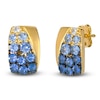 Le Vian® Denim Ombré® and White Sapphire Rectangle Stud Earrings in 14K Honey Gold™