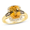 Le Vian® Cushion-Cut Cinnamon Citrine® and 0.37 CT. T.W. Diamond Frame Ring in 14K Honey Gold™ - Size 7